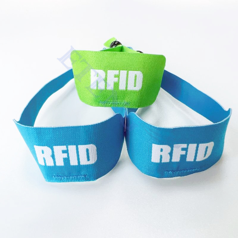 Festival Events Embroidery Custom Logo NFC Chip Inside Fabric Woven RFID Wristband