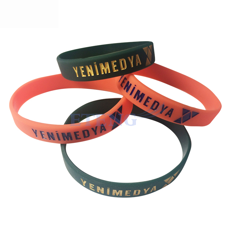 Silicone Bracelet with Ink Filled Debossed Logo