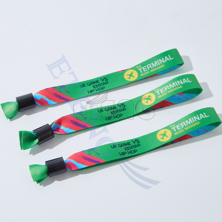 Cheap Custom Sublimation Printed One Direction Festival Wristband with Slide Locker