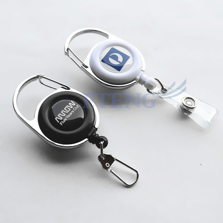 Promotion Custom ID Card Holder Epoxy Resin Logo Retractable Badge Reel