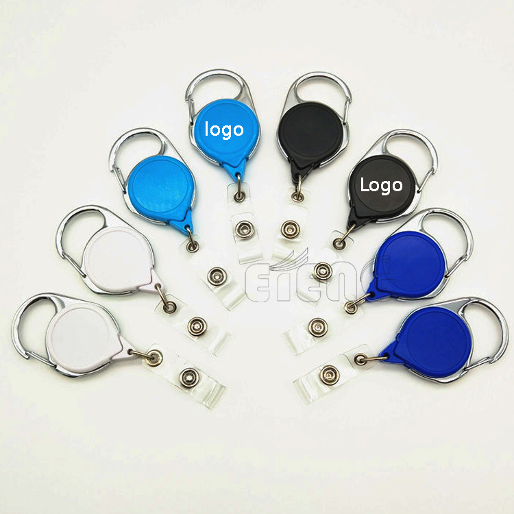 Promotion Customized Logo ID Card Holder Epoxy Resin Logo Retractable Badge Reel