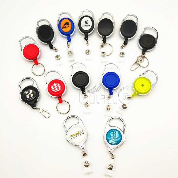 Promotion Customized Logo ID Card Holder Epoxy Resin Logo Retractable Badge Reel