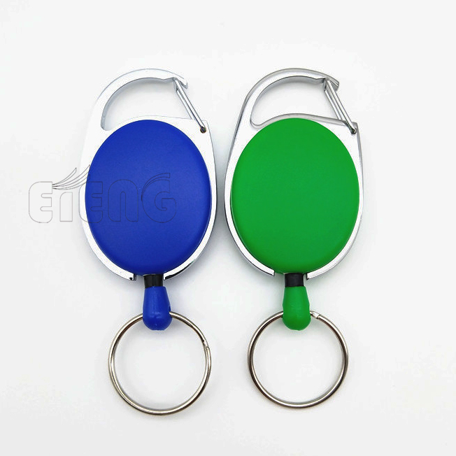 Custom Logo Badge Reel Heavy-Duty Retractable Key Chain Carabiner ID Card Holder Badge Reel