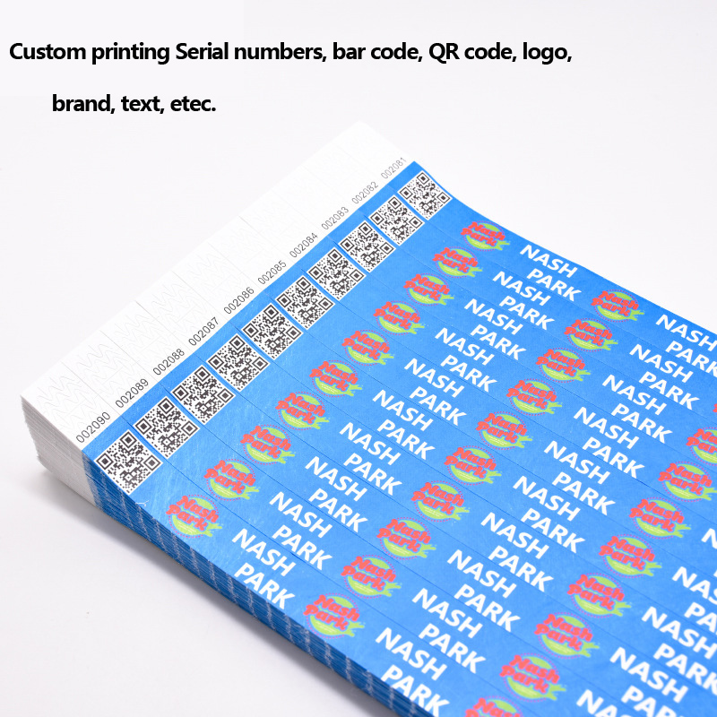 Cheapest Paper Wrist Band Custom Logo Text Numbers Tyvek Wristbands