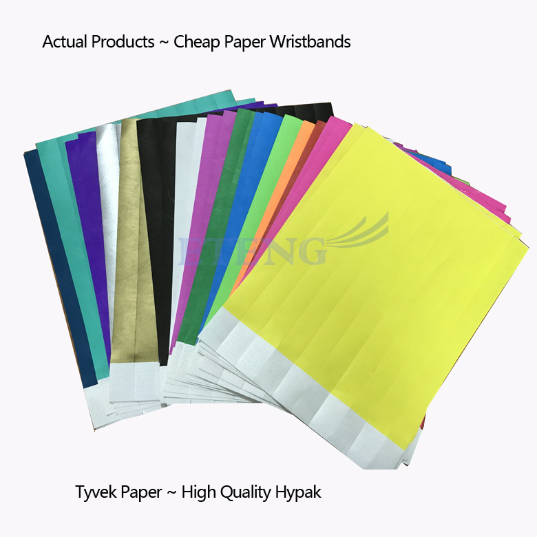 Cheapest Paper Wrist Band Custom Logo Text Numbers Tyvek Wristbands